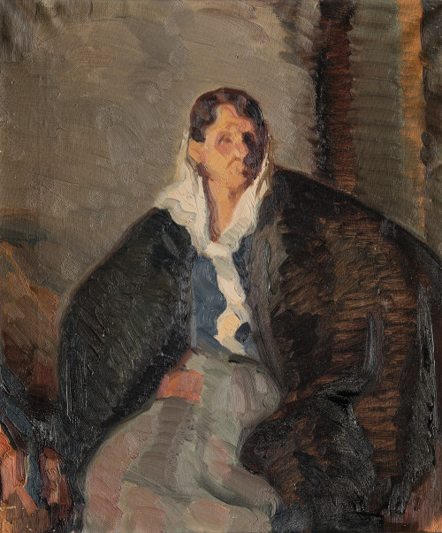  ESCUELA ESPAÑOLA, "Campesina", Óleo sobre lienzo.