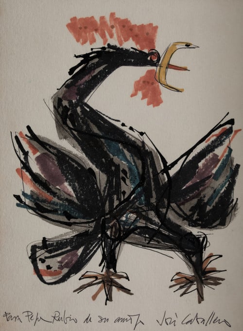 JOSÉ CABALLERO, "Gallo", Tintas sobre papel 