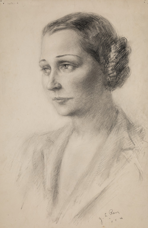 JOSÉ LUIS REY VILA,  «Retrato de mujer» 1946, Dibujo a lá