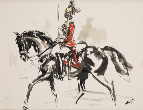 JOSÉ LUIS REY VILA, «Guardia real inglés a caballo», Tint