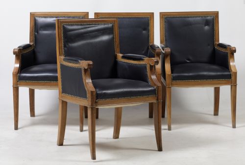 Four Neoclassical style armchairs, Spain, mid-20th century