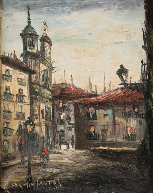 FERMÍN SANTOS ALCALDE, "Calle del Sacramento. Madrid antigu