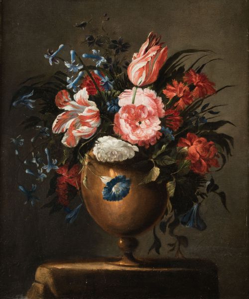 JUAN DE ARELLANO, "Bronze vase with flowers", c. 1660-1670 