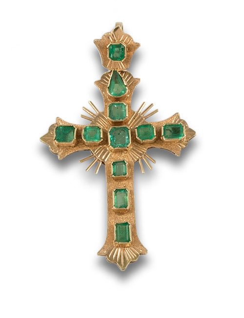 CRUZ DE ESMERALDAS Y ORO AMARILLO