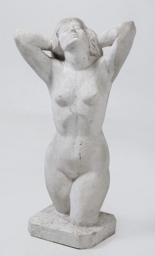 ESCUELA ESPAÑOLA , "Desnudo femenino", Escultura de piedra