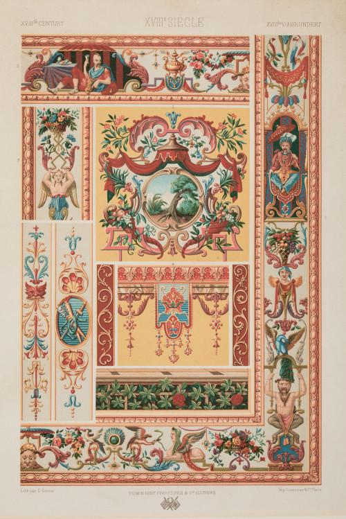 ALBERT-CHARLES-AUGUSTE RACINET, "Motivos decorativos. XVIII