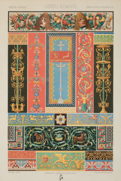 ALBERT-CHARLES-AUGUSTE RACINET, "Motivos decorativos. Greco