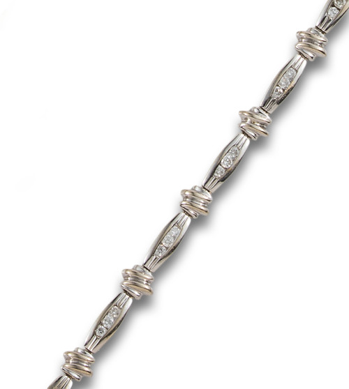 PULSERA DE DIAMANTES, EN ORO BLANCO