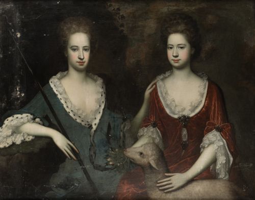 ENGLISH SCHOOL (18th century) "Portrait of two ladies with