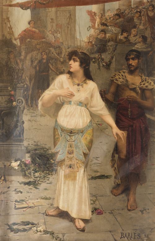 JACINTO BARLES Barcelona (1865 / 1888) "Zenobia. Last queen