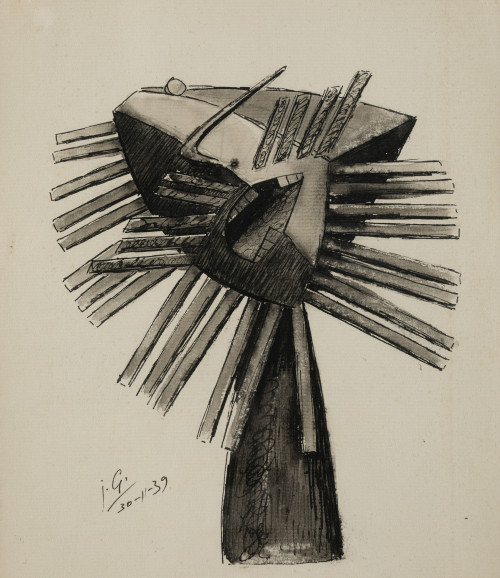 JULIO GONZALEZ, "Hombre cactus", 1939, Tintas sobre papel