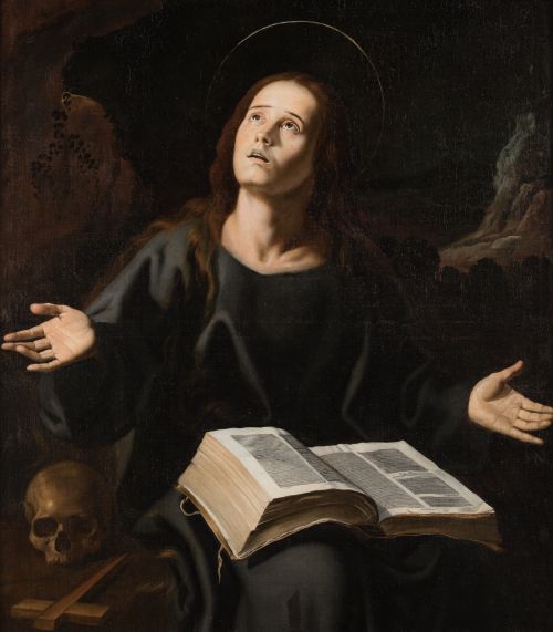 FRANCISCO RIBALTA, "Santa María Magdalena", Óleo sobre lien