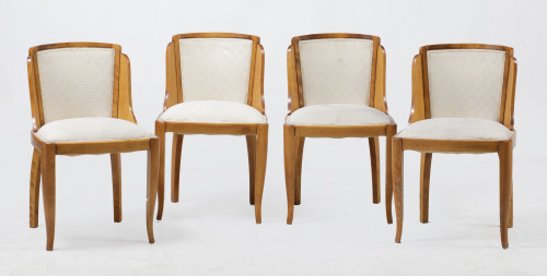 Four Art Deco oak chairs, possibly France, c. 1930