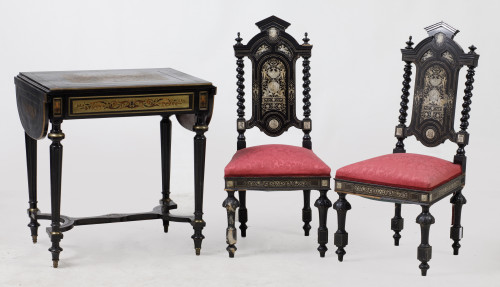 Pair of Alfonsine chairs, Spain, late  19th century