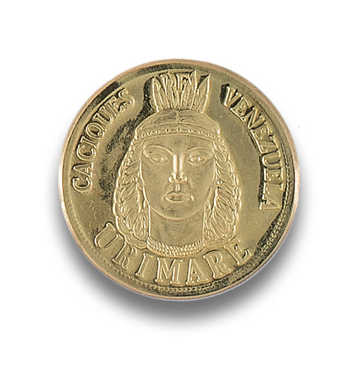 MEDALLA CACIQUES DE VENEZUELA URIMARE EN ORO AMARILLO