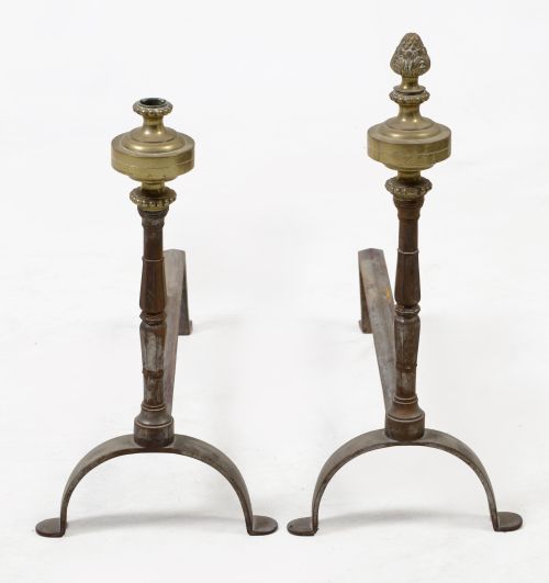 Pair of chimney andirons, Spain, mid-20th century