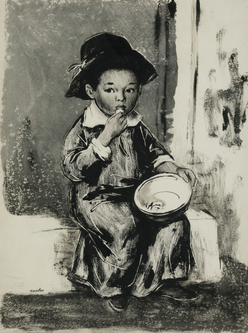 CARLOS TAULER SMENOTA, “Niño comiendo”, Tintas sobre pape