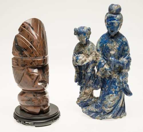 Oriental female figures of lapis lazuli, China, 20th centur