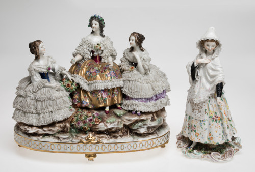 "Tres damas" grupo de porcelana, Rudolstadt-Volksted, Alema