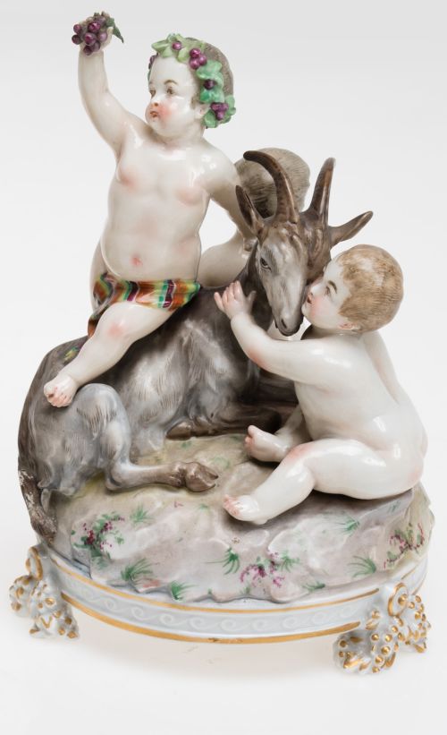 "Child Bacchus or Allegory of Autumn", porcelain group, pos