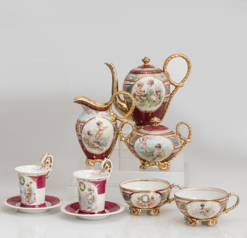 You and me porcelain tea set, Vienna, late 19th century - e