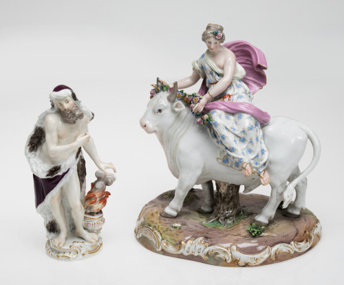 "Europa", figura de porcelana esmaltada, Meissen, Alemania,