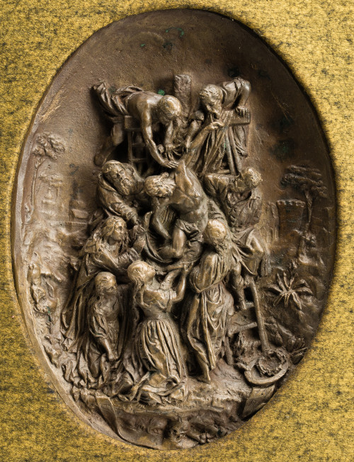 "Descendimiento" relieve de bronce patinado, S.XIX