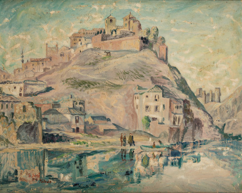 FRANCISCO SAN JOSE GONZÁLEZ, “Toledo”, 1945, Óleo sobre lie