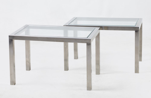 Pair of steel side tables, Spain, c. 1990