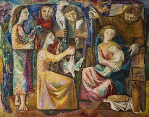 CARLOS PASCUAL DE LARA, "Navidad", Óleo sobre lienzo