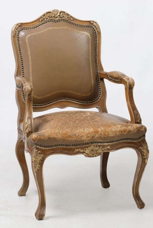 Louis XV style office armchair possibly Herraiz, Spain, mid