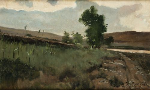 SANTIAGO RUSIÑOL, “Paisaje”, Óleo sobre lienzo