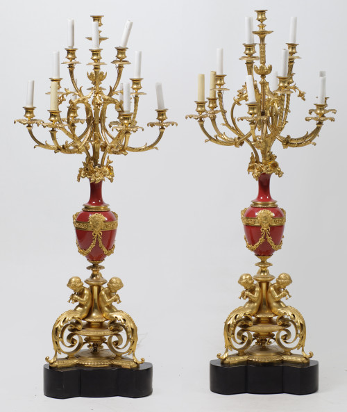 Pareja de candelabros estilo Napoleón III, Francia, pps. S.