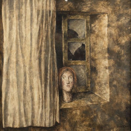 ANTONIO BLARDONY, "Cabeza ante una ventana", Óleo sobre lie