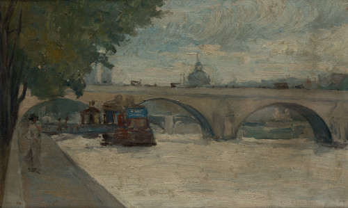 EDUARDO DE LA ROCHA Y GONZALEZ, "Puente del Sena, París", 1