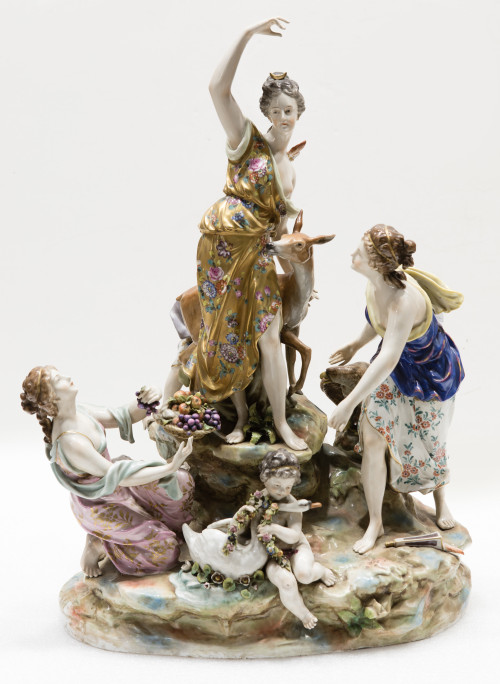 "Diana the huntress" porcelain group