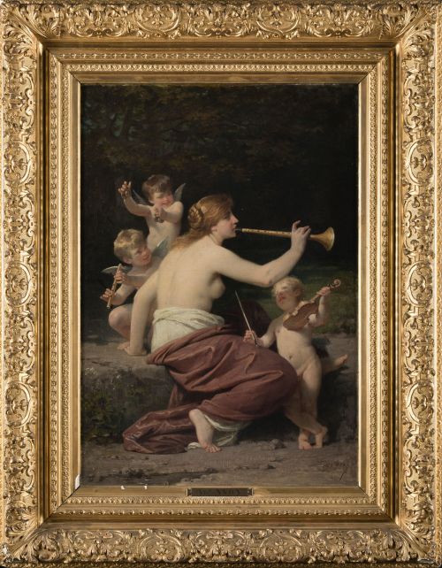 ADOLPHE YVON, "Euterpe, musa de la música", Óleo sobre lien