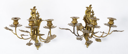 Pair of Louis 15th century style wall lights, 20th century