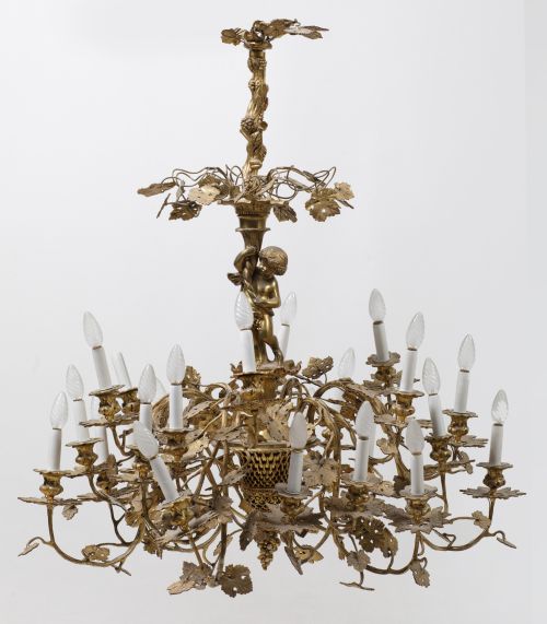 Gilded bronze ceiling lamp following 19th century models