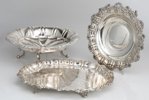 Hallmarked silver salvilla, law 916, Spain, 20th century