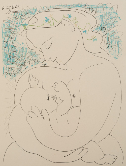 PABLO RUIZ PICASSO (DESPUES), "Maternité", Litografía sobre