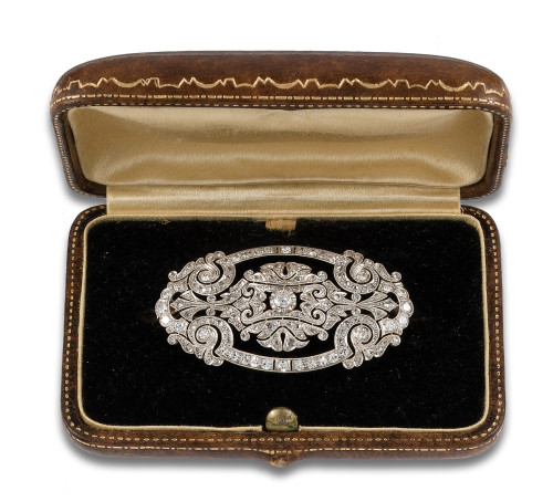 BROCHE CA.1910 EN ORO Y PLATINO CON DIAMANTES