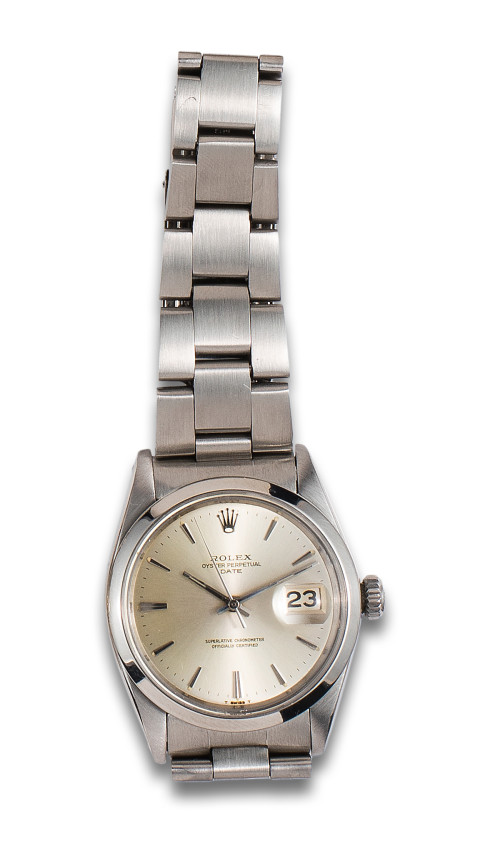 ROLEX OYSTER PERPETUAL DATE WRISTWATCH IN STEEL