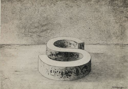 JOSÉ MARÍA SUBIRACHS, "S", 1999, Tinta sobre papel 