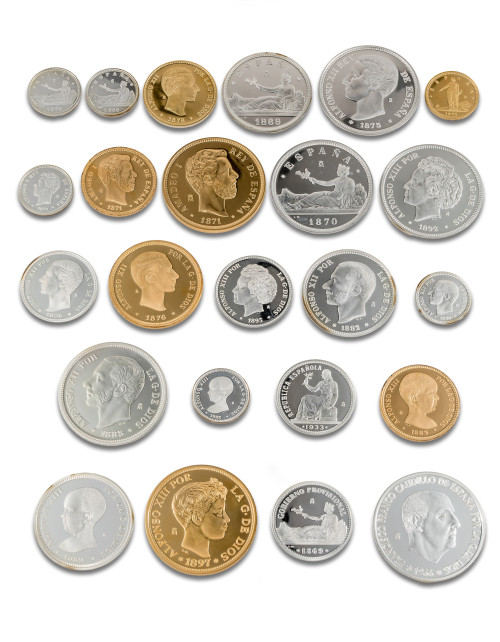 COLECCIÓN DE MONEDAS DE LA HISTORIA DE LA PESETA EN PLATA