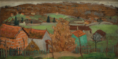 PAUL DE LABOULAYE, "Paysage du midi", 1948, Óleo sobre tabl