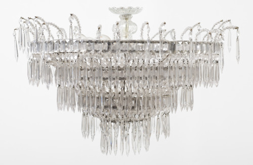 Cut glass bead ceiling lamp, 20th century