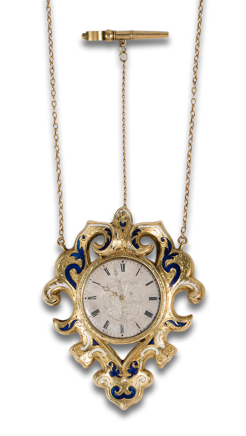 DUILLARD LADY&#39;S LEPINE POCKET WATCH WITH PENDANT, IN YELLOW