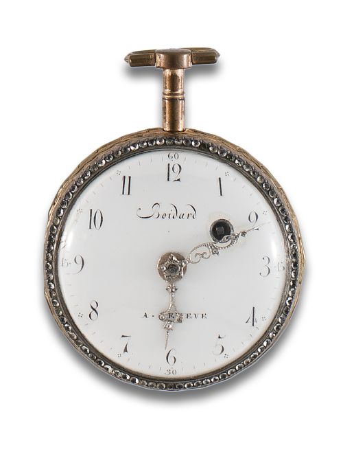 CATALINO BOIDARD POCKET WATCH, WITH ENAMEL, IN GOLD AND SIL