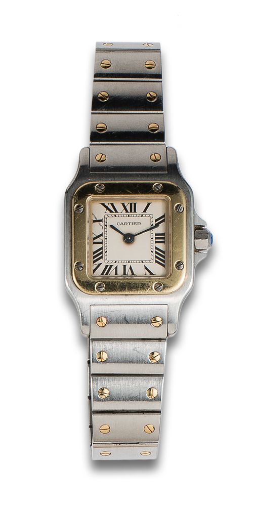 RELOJ DE PULSERA CARTIER SANTOS, EN ACERO Y ORO AMARILLO